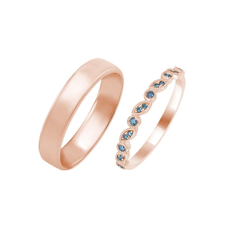 Trauringe Set in Rosegold 38321
