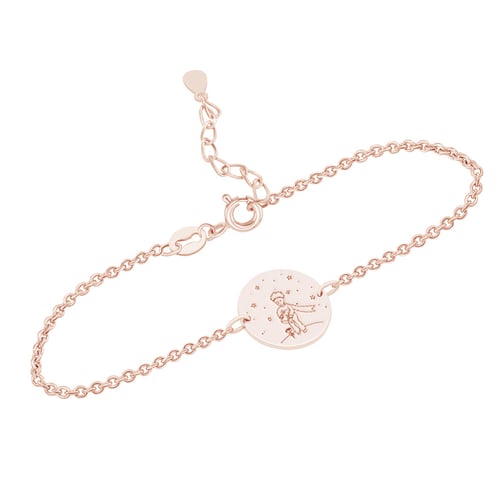 Silbernes Armband Der Kleine Prinz mit Rose und Gravur