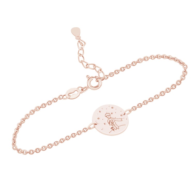 Silbernes Armband Der Kleine Prinz mit Rose und Gravur
