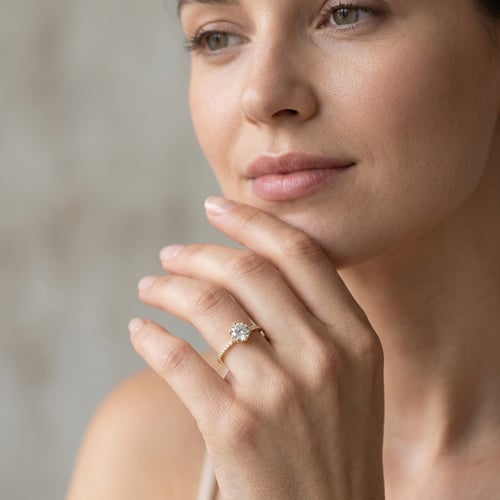 Verzierter Verlobungsring mit 1.08ct IGI-zertifiziertem Lab Grown Diamanten Narina