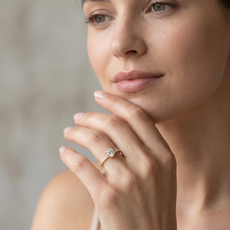 Verzierter Verlobungsring mit 1.08ct IGI-zertifiziertem Lab Grown Diamanten Narina 170106