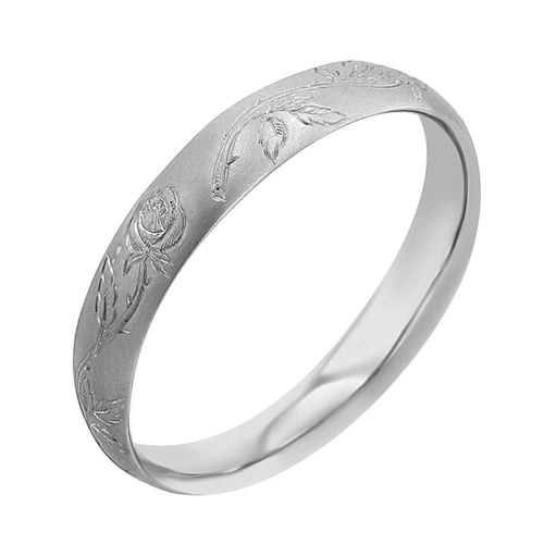Eheringe mit von Hand gefertigter Rosengravur Danni