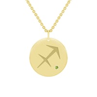 Goldener Anhänger mit Sternzeichen und Olivin Schütze