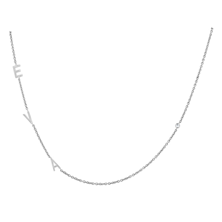 Halskette mit drei Buchstaben Ihrer Wahl und Lab Grown Diamanten Lupe 145483