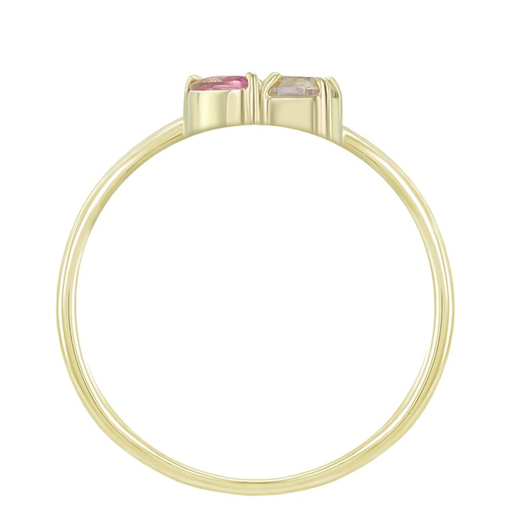 Goldring mit rosa Diamant, Tsavorit Granat und Saphir Samand 49074