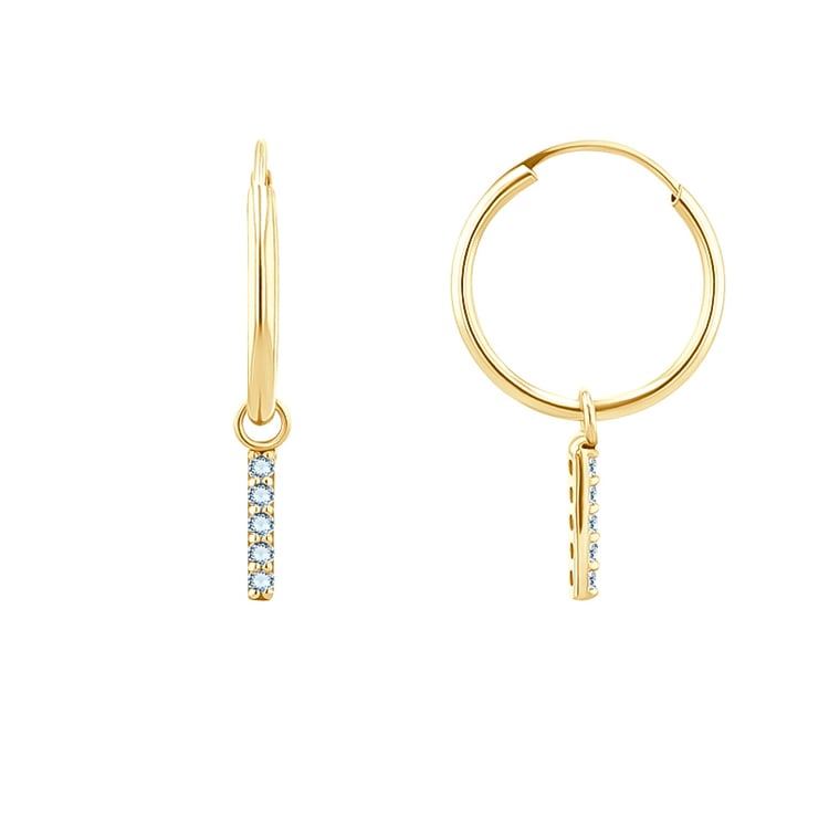 Goldene Hängeohrringe mit blauen Topasen Elaine 123960