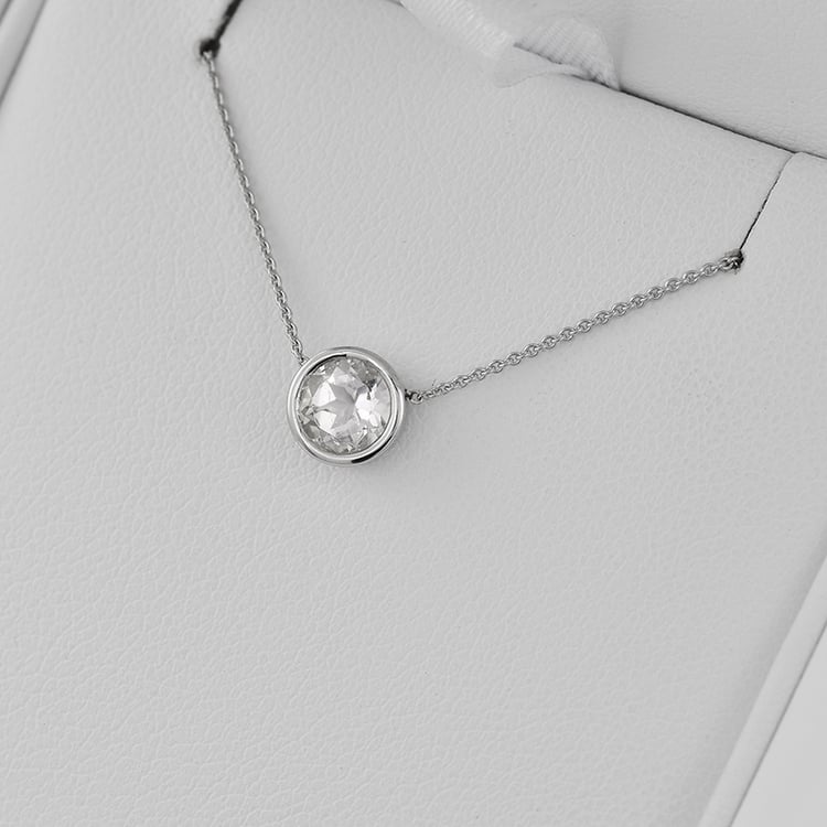 Halskette aus Platin mit weißem Topas Jonie 71112