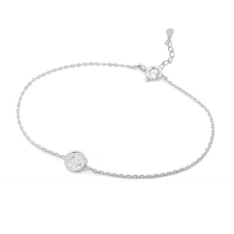 Silbernes Armband mit weißem Topas Arleth