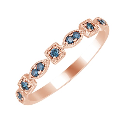 Goldener Memoire Ring mit blauen Diamanten Hadya
