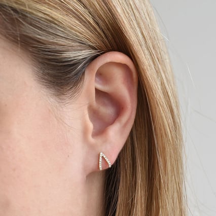 Minimalistische Ohrringe mit Diamanten Wishbone