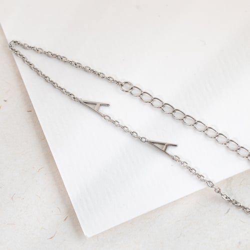 Silbernes Armband mit 2 Buchstaben Ihrer Wahl Annika