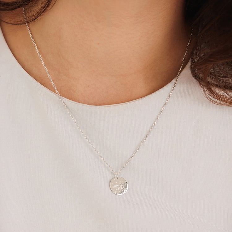 Silberner Anhänger Der Kleine Prinz mit Fuchs und Gravur 157487