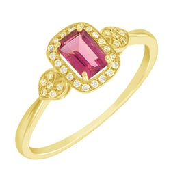 Goldener Verlobungsring Turmalin und Diamanten Marin