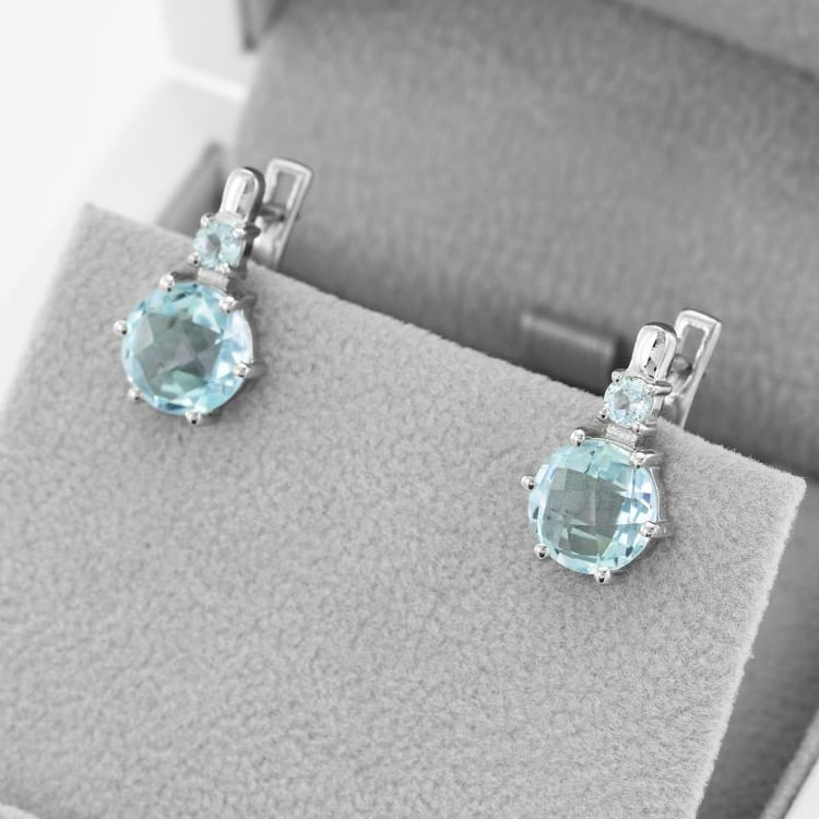 Silberne Ohrringe mit Topasen 48966