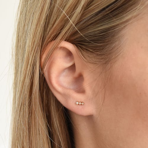 Silberne Ohrringe mit Diamanten Linus