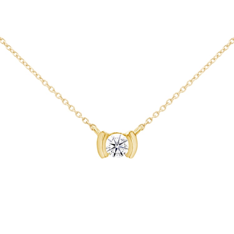 Minimalistischer goldener Anhänger mit einem Lab Grown Diamanten Gosta