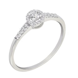 Goldener Halo Ring mit Lab Grown Diamanten Mourise
