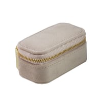 Kleine beigefarbene reise schmuckkästchen Safey