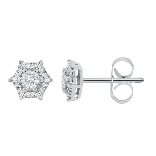 Ohrringe in Hexagonform mit Lab Grown Diamanten Shamil