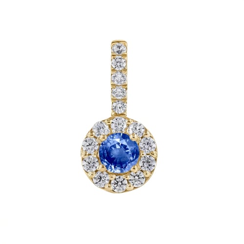 Strieborný elegante Anhänger mit blauem Saphir und Lab Grown Diamanten Harvey