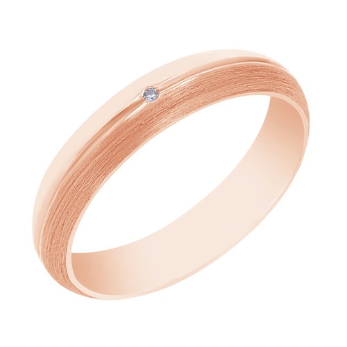 Originelle goldene Eheringe mit Gravur und Diamanten Ally