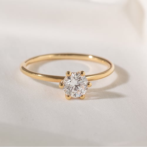 Verlobungsring aus Gold mit 1ct IGI-zertifiziertem Lab Grown Diamanten Birdie