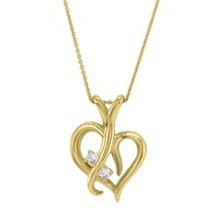 Goldenes Herz mit Diamanten in Anhänger Lynelle