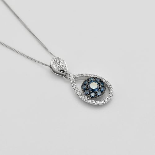 Anhänger mit blauen und weißen Diamanten Wawyd