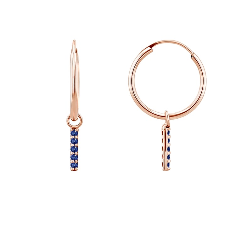 Goldene Hängeohrringe mit blauen Saphiren Elaine 123946