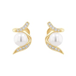 Ohrstecker mit Perle und Diamanten Durga