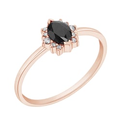 Verlobungsring mit schwarzem Marquise Diamanten Mya