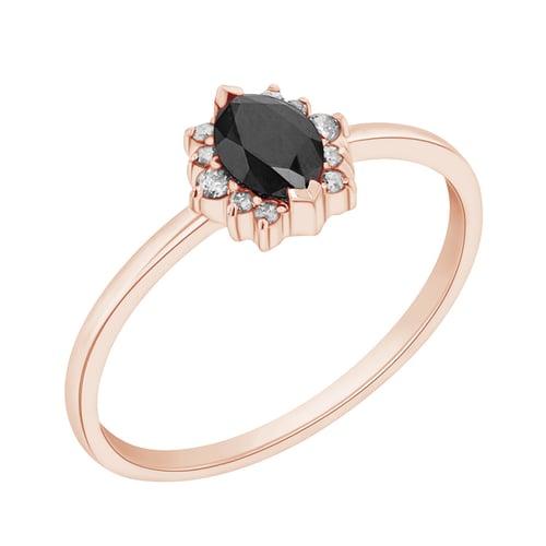 Verlobungsring mit schwarzem Marquise Diamanten Mya