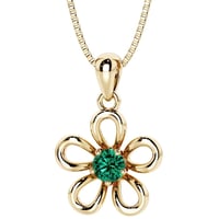 Silberner Blumenanhänger mit Smaragd Evandro