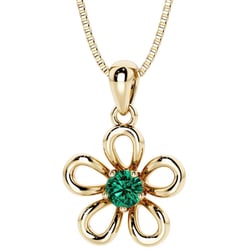 Silberner Blumenanhänger mit Smaragd Evandro