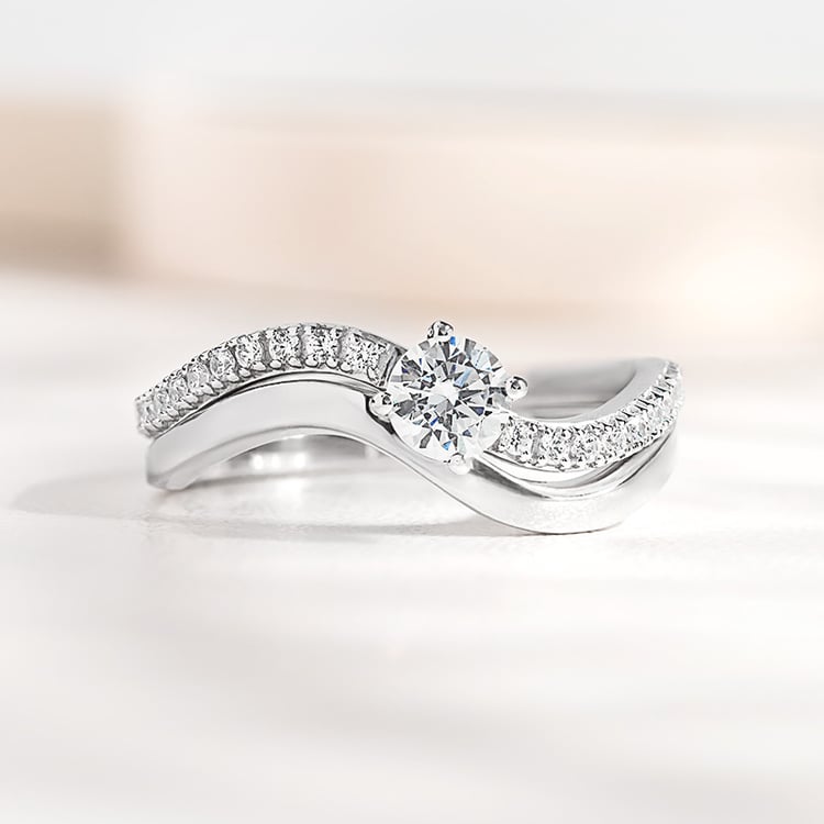 Verlobungs-Set aus Ringen mit Lab Grown Diamanten 156235