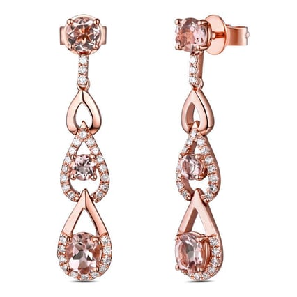 Ohrringe mit Morganiten und Diamanten Rhemy