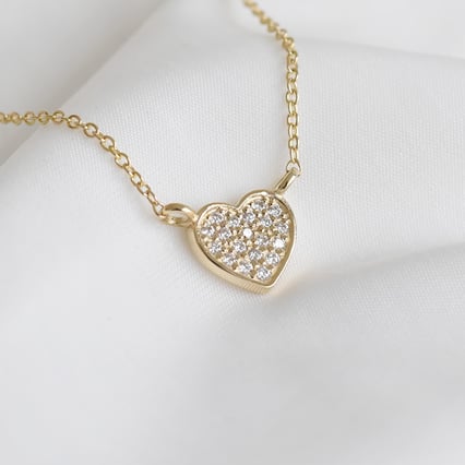 Diamant-Halskette in Herz-Form Sie