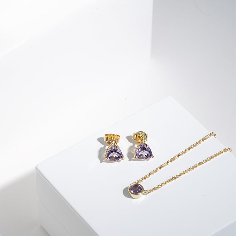 Silberne Ohrringe mit Amethysten Nellie 125335