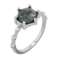 Einzigartiger Ring mit einem Moosachat Sally