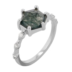 Einzigartiger Ring mit einem Moosachat Sally