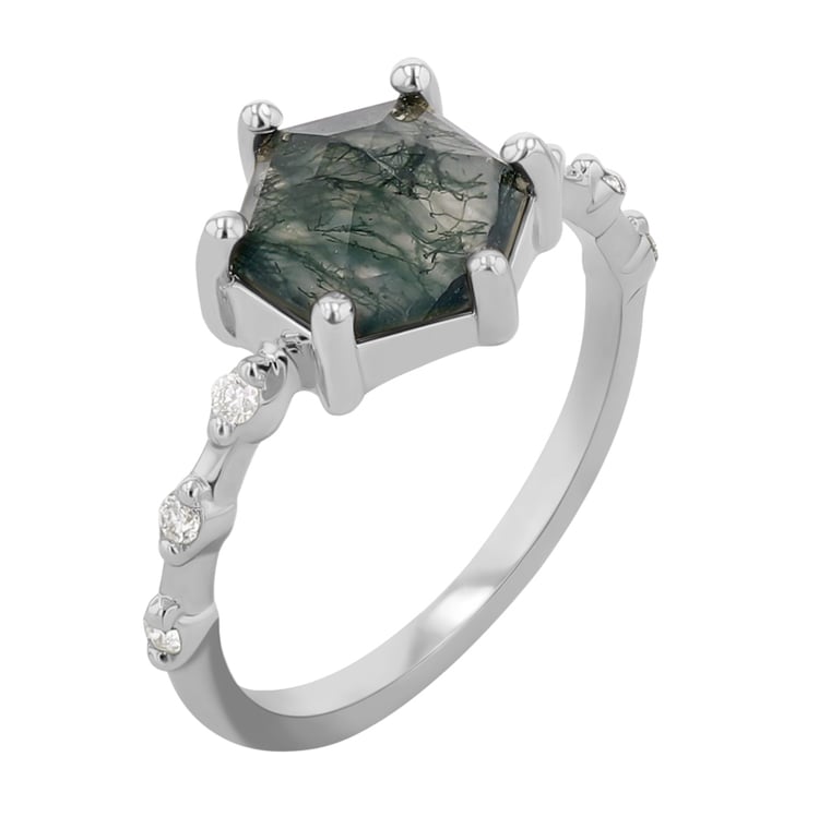 Einzigartiger Ring mit einem Moosachat Sally