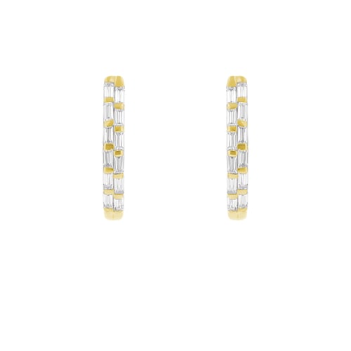 Runde Ohrringe mit Lab Grown Diamanten in Baguette-Form Hamish