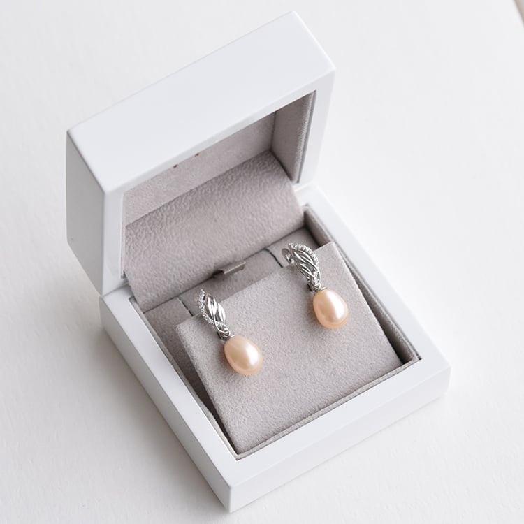 Elegante Ohrringe mit rosa Perlen Jemini 74209
