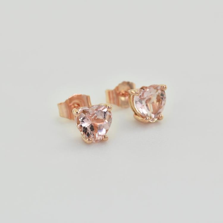 Ohrringe aus Roségold mit Morganitherzen Kaciah 29205