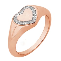 Siegelring aus Gold mit Diamantherz Madeline