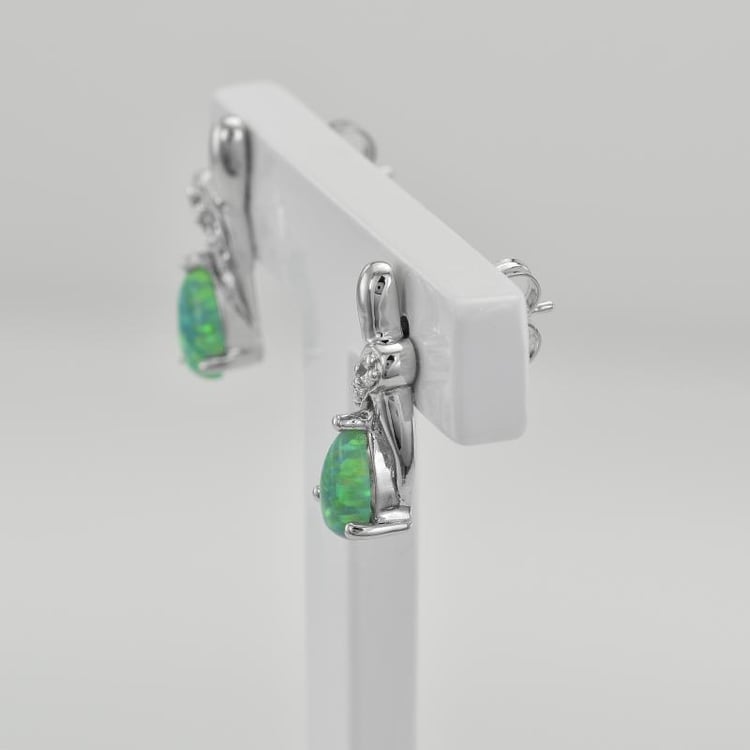 Grüne Opale in silbernen Ohrringen Emerie 38041