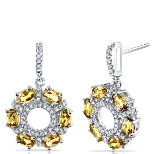 Silberne Ohrringe voller Citrine Fany