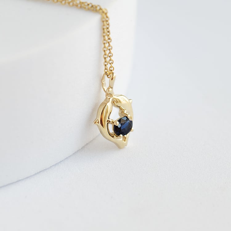 Anhänger mit Saphir im Sternzeichen Fische Pescado 144327