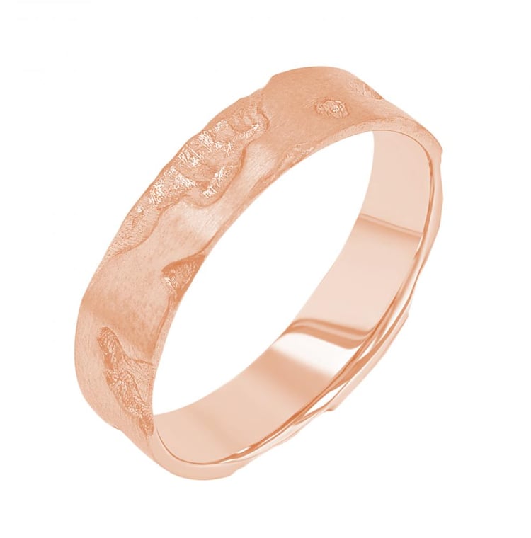 Goldene Eheringe mit von Hand gravierter Oberfläche Cley 156440