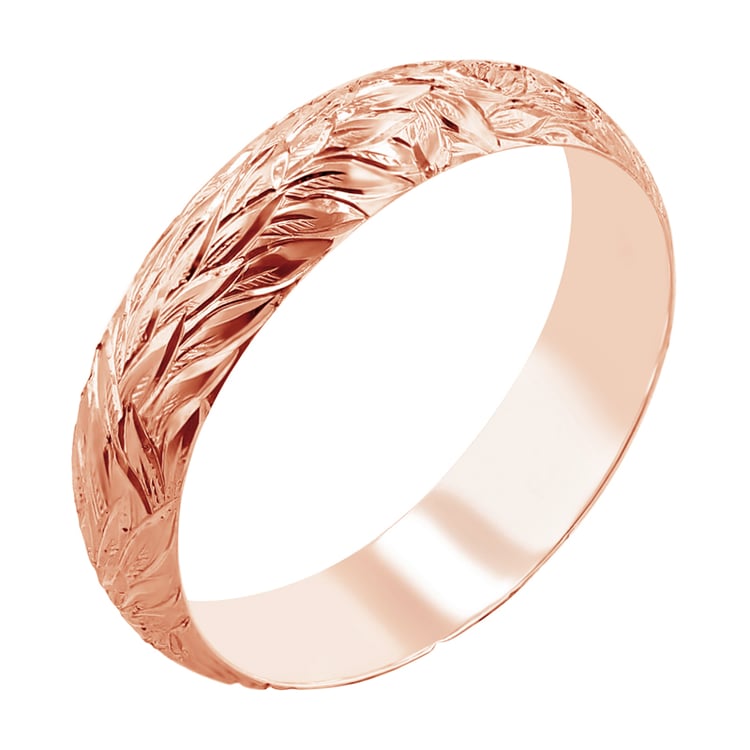 Eheringe mit von Hand gravierten Blättern Mylie 116886